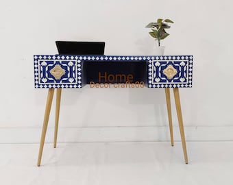 handmade Bone inlay Work Desk, Bone inlay laptop table, Bone inlay Study table, Bone inlay furniture, bone inlay table, console table,