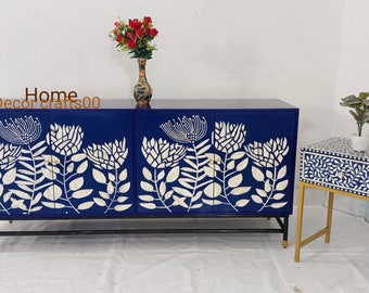 new handmade bone inlay 4 doors cabinet, and 1 drawer side table, bone inlay Sideboard, Bone Inlay Furniture, bone inlay buffet,