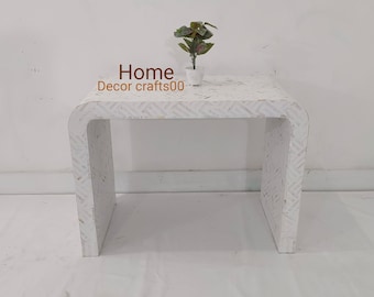 New handmade mother of pearl console table, mop inlay console table, mop Inlay Table, living room U console table, bone inlay furniture,