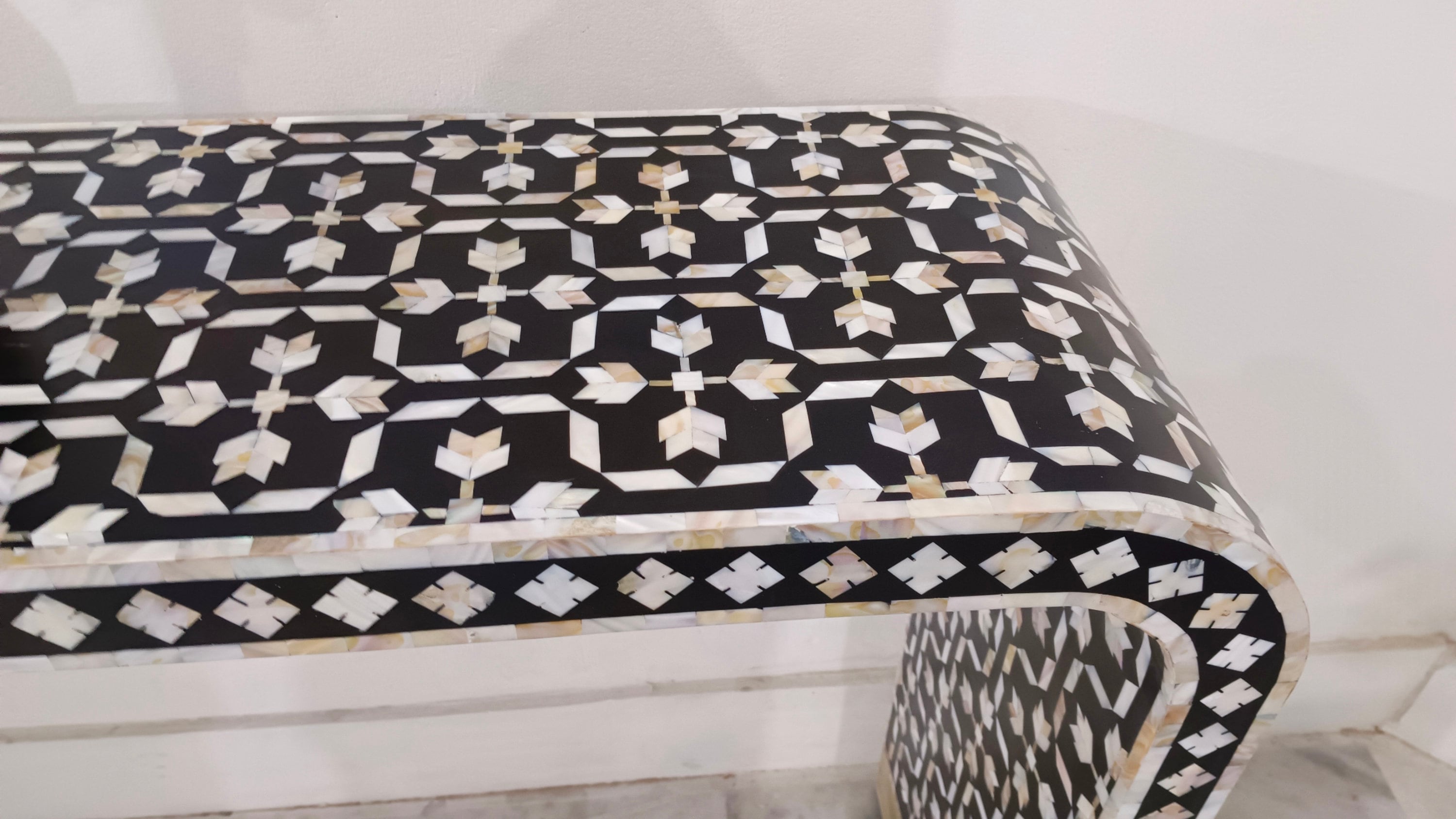 Handmade Mother of Pearl Inlay Console Table, Mop Inlay U Console Table ...