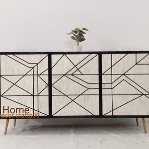 handmade bone  inlay buffet, 3 drawer 3 doors sideboard, Bone Inlay Furniture, mop inlay cabinet, living room furniture, bone inlay cabinet,