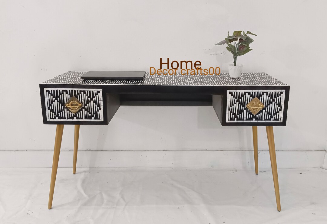 New Handmade Mother of Pearl Inlay Work Desk, Mop Inlay Laptop Table ...