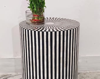 New Indian handmade bone inlay side table, Bone inlay table, Bone Inlay furniture, home decor furniture, bone inlay stool,
