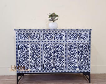handmade bone inlay 3 drawer 3 doors buffet, bone inlay Dresser, bone inlay Furniture, bone inlay furniture, bone inlay living room chest,
