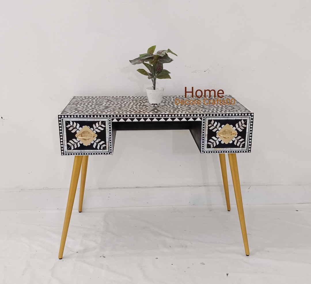 New Handmade Mother of Pearl Inlay Work Desk, Mop Inlay Laptop Table ...