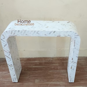 Handmade Mother of Pearl Inlay Console Table: Indian Bone Inlay Furniture