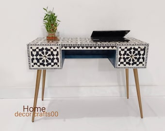 handmade Bone inlay Work Desk, Bone inlay laptop table, Bone inlay Study table, Bone inlay, furniture, bone inlay console, bone inlay table