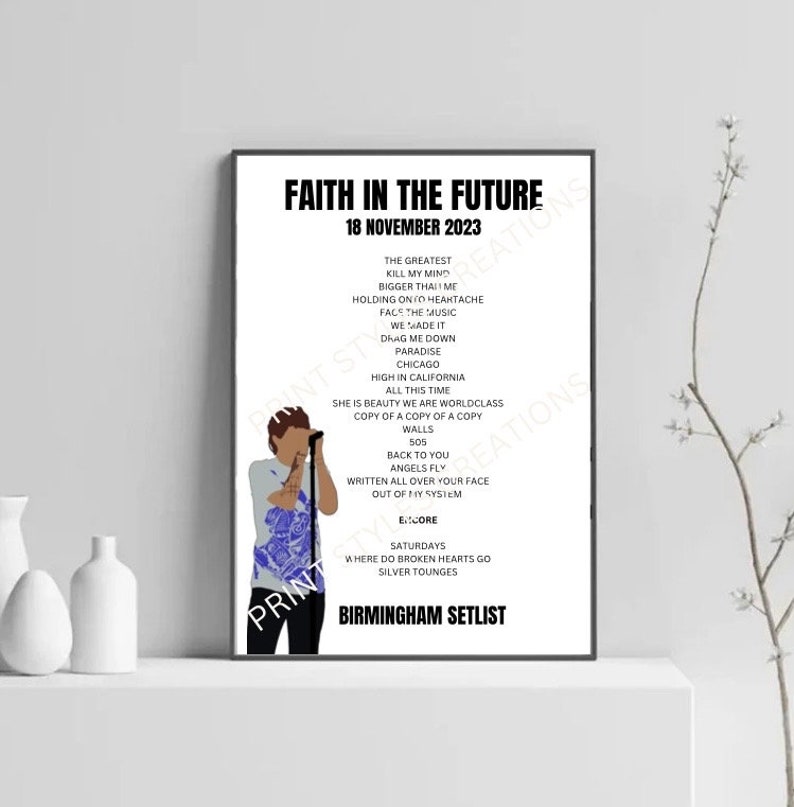 Louis Tomlinson Setlist A5 Prints Etsy UK