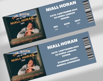 Niall horan laminated concert ticket