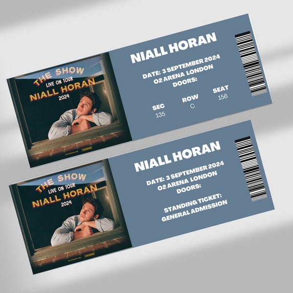 Niall horan laminated concert ticket