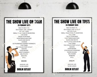 Niall Horan Tour inspired setlist prints