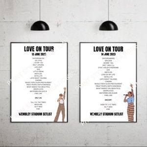 Harry Styles Love On Tour setlist prints