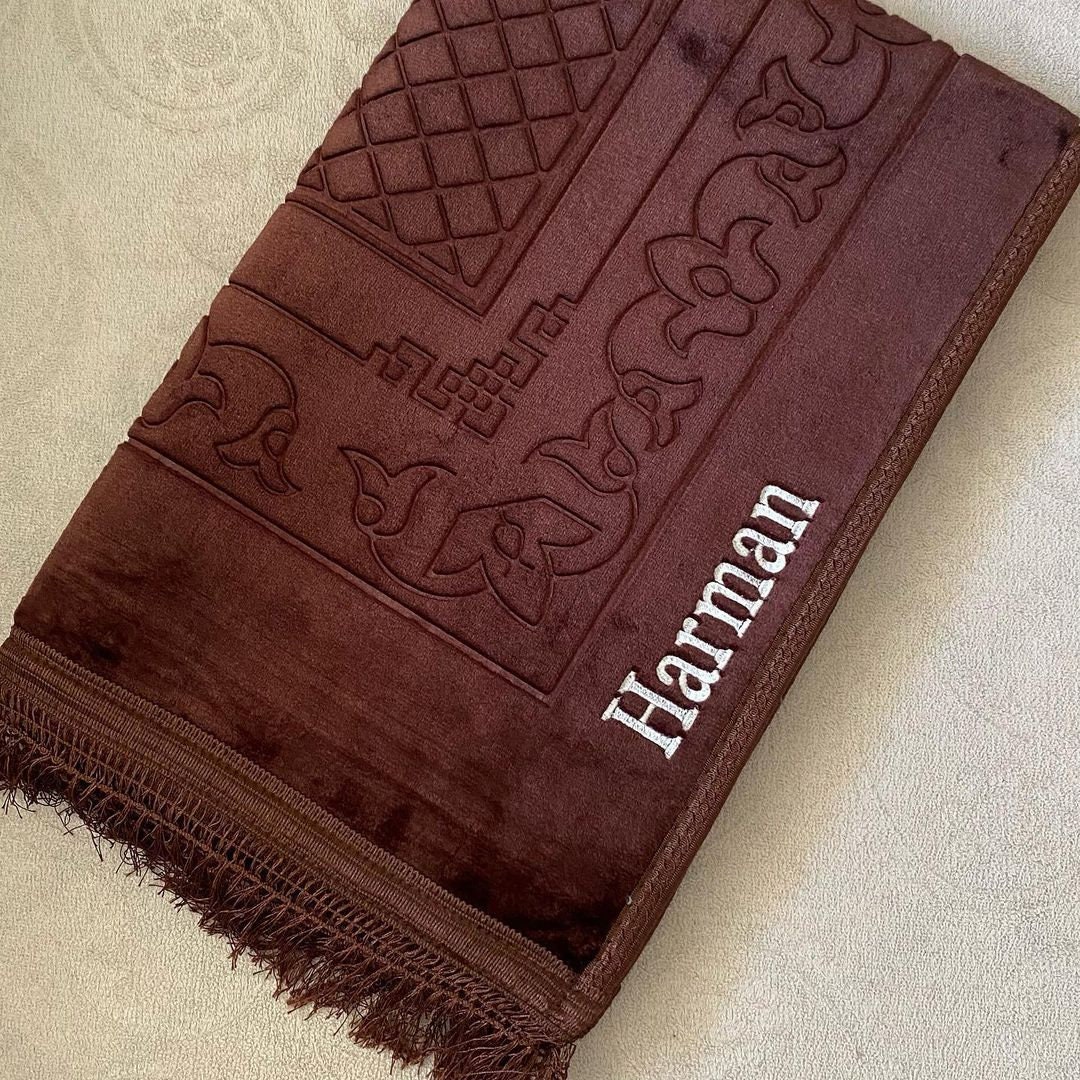 Quilted Foldable Foam Velvet Prayer Rug Safaa - Purple