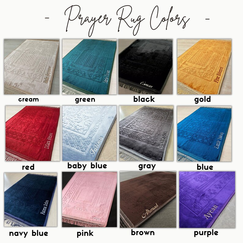 Custom Plush Prayer Rug Velvet Quran Pearl Prayer Beads Muslim Etsy