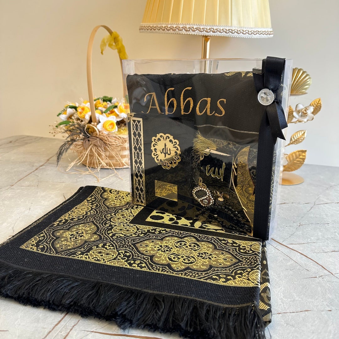 Personalized Prayer Mat Quran Tasbih Gift Set Prayer Mat Etsy
