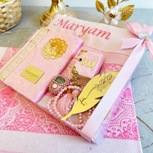 Personalized Prayer Mat Quran Tasbih Gift Set, Prayer Mat Islam, Islamic Gift Box, Ramadan Eid Gift,Wedding, Muslim Birthday,Graduation Gift image 7