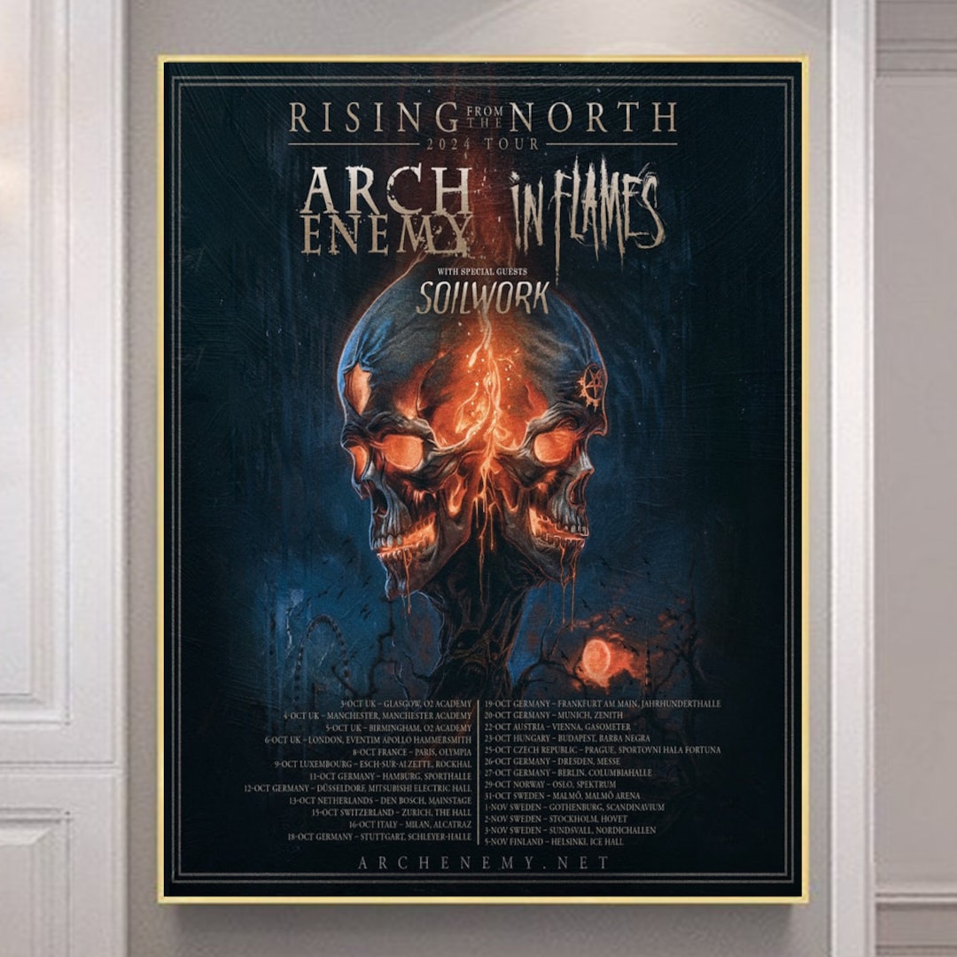 Your Design, Poster Download, Arch Enemy Rising From the North 2024 Tour With in Flames and