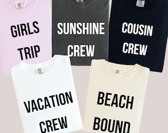 Camisetas a juego para vacaciones familiares, camisetas para primos, camisetas para viajes de chicas 2026, camisetas para vacaciones en la playa, camisetas para viajes en grupo, camisetas a juego para viajes de verano