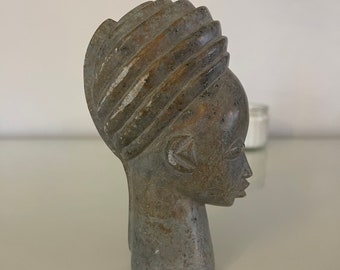 Bust stone mbigo head african woman