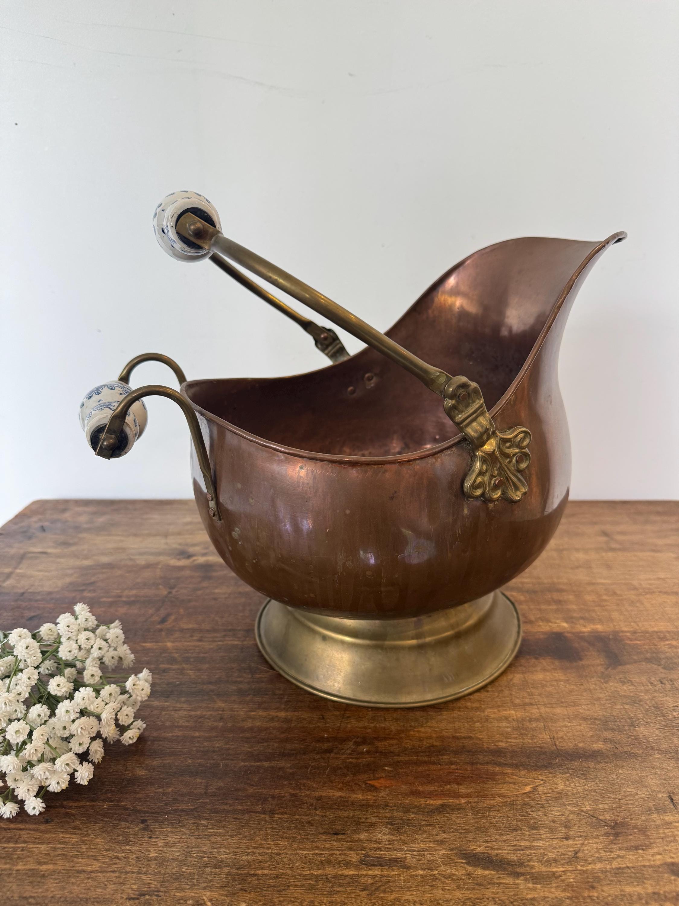 Petit Seau Déco En Cuivre, Hauteur 12,5 Cm, Style Vintage