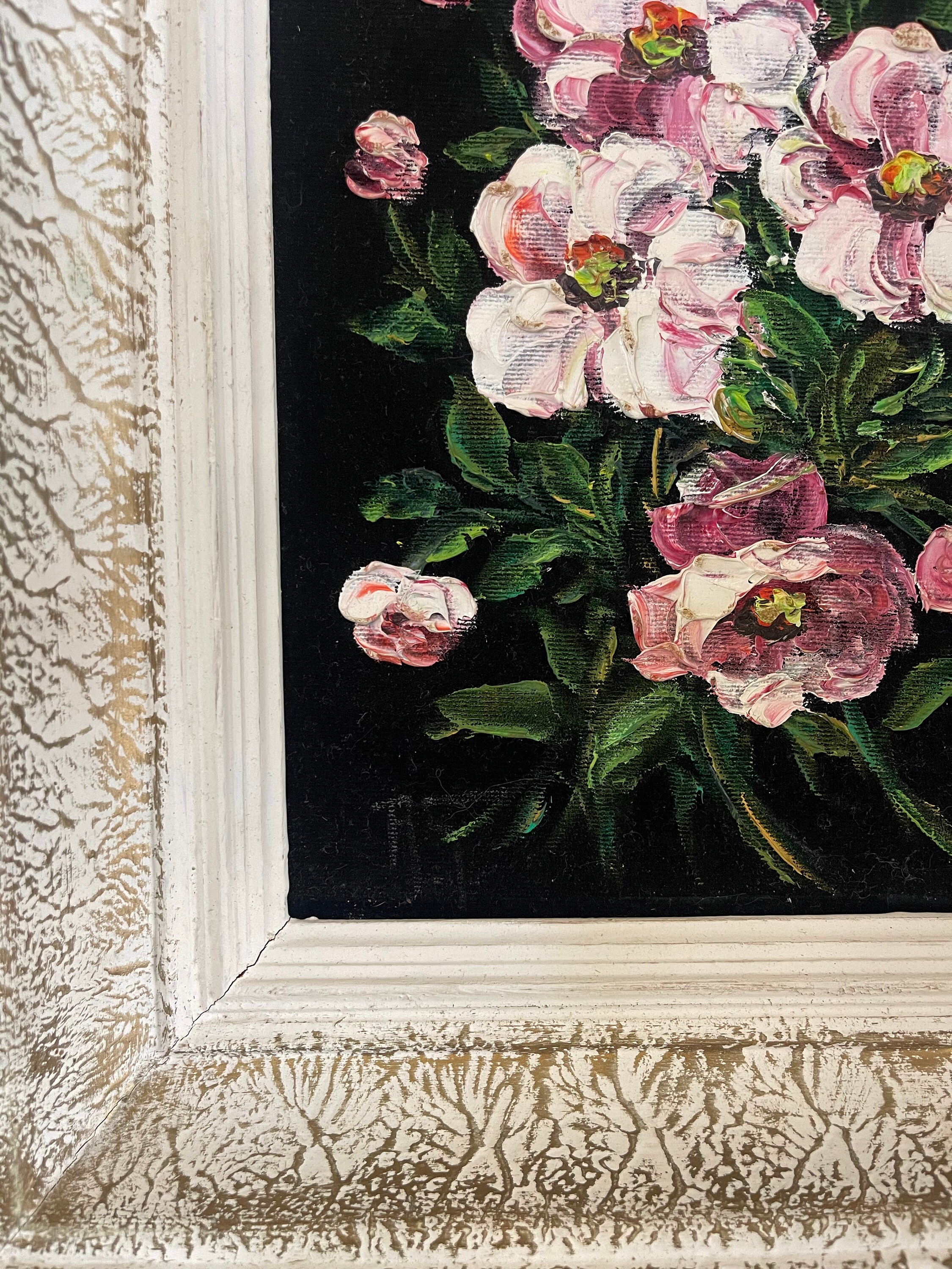 Flower Painting Oil Painting on Black Velvet - Etsy Flower Painting Oil Painting on Black Velvet - Etsy