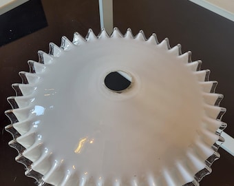 Antique white opaline pendant light