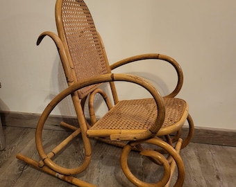 Vintage bamboo rocking chair