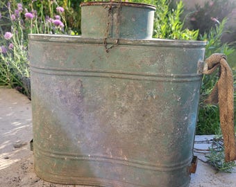 PETITE GOUJONNIÈRE ANCIENNE EN ZINC POUR ENFANT SEAU À POISSONS PANIER PETITE GOUJONNIÈRE ANCIENNE EN ZINC POUR ENFANT SEAU À POISSONS PANIER