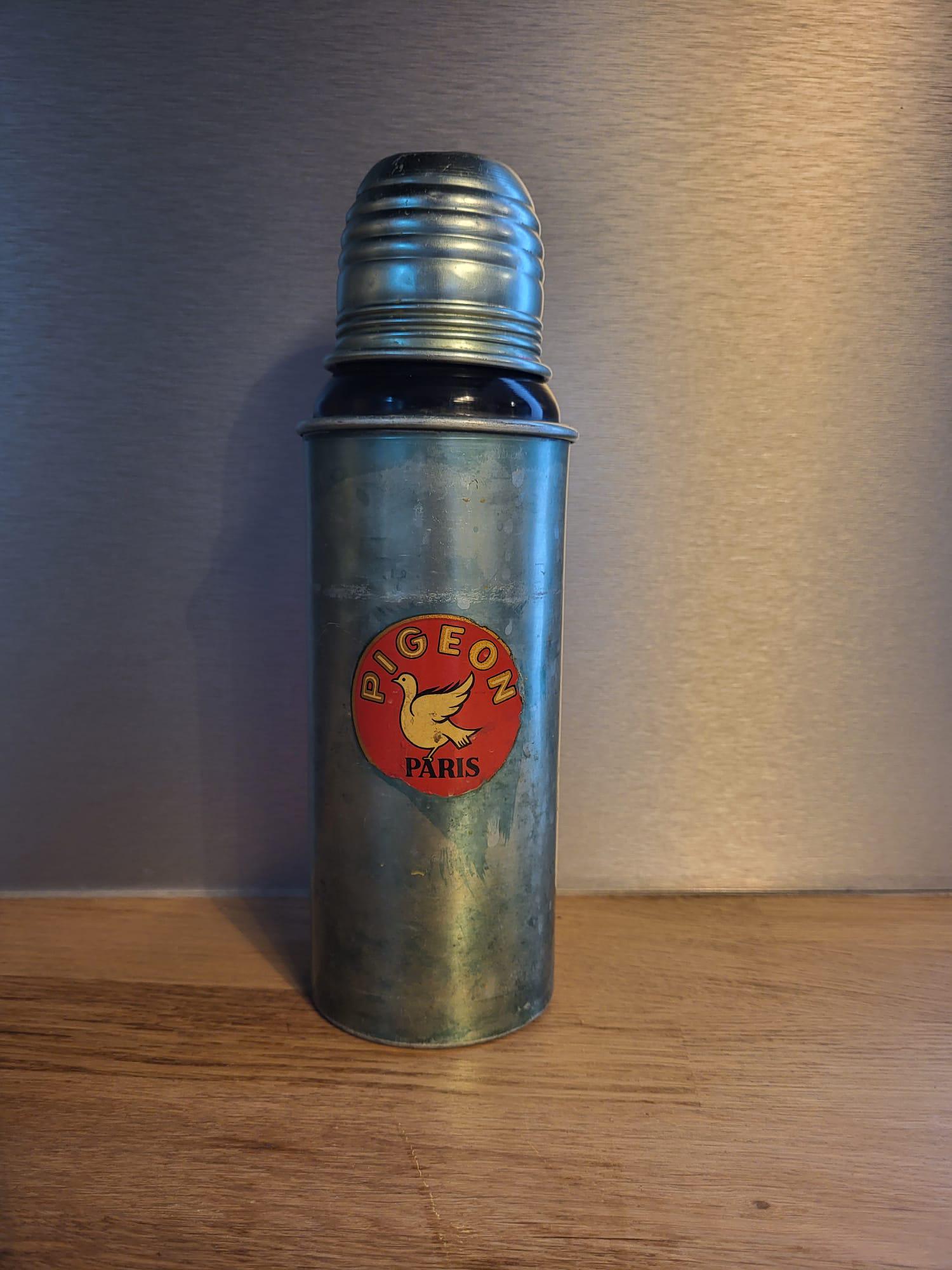 Bouteille Isotherme Vintage Thermos En Aluminium, Marque Iso Tan, 500 Ml, Argentée