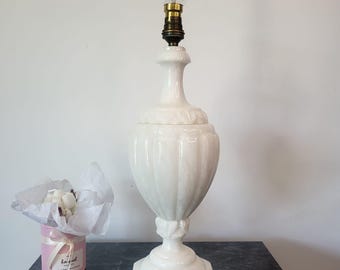 Carved alabaster lamp