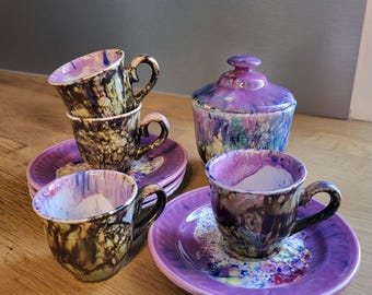 Vintage purple coffee set