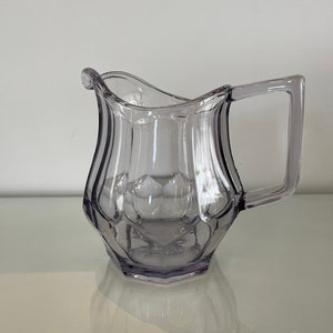 Vintage purple transparent glass carafe pitcher