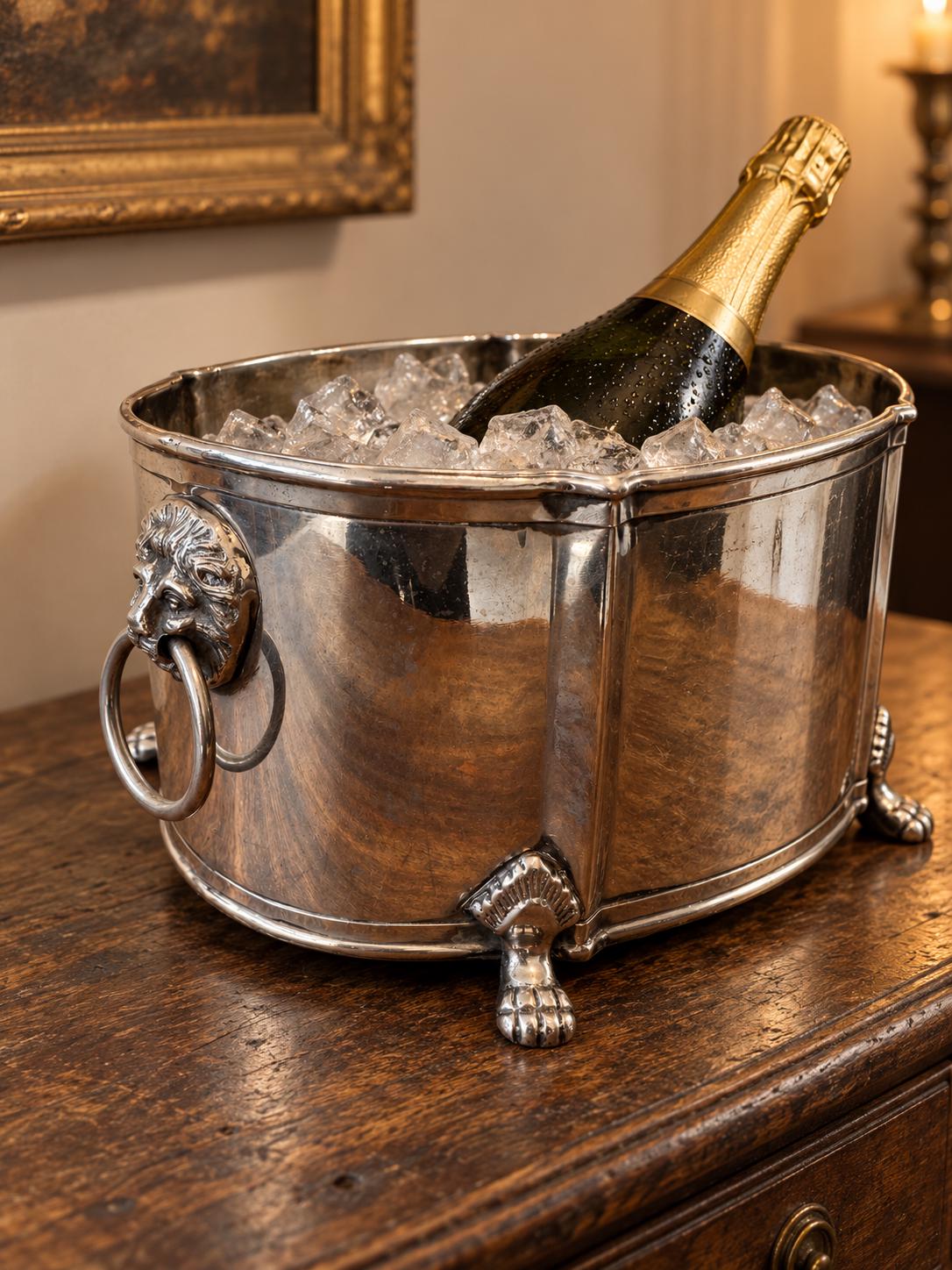 Silver Lions Head Ice Bucket - Etsy