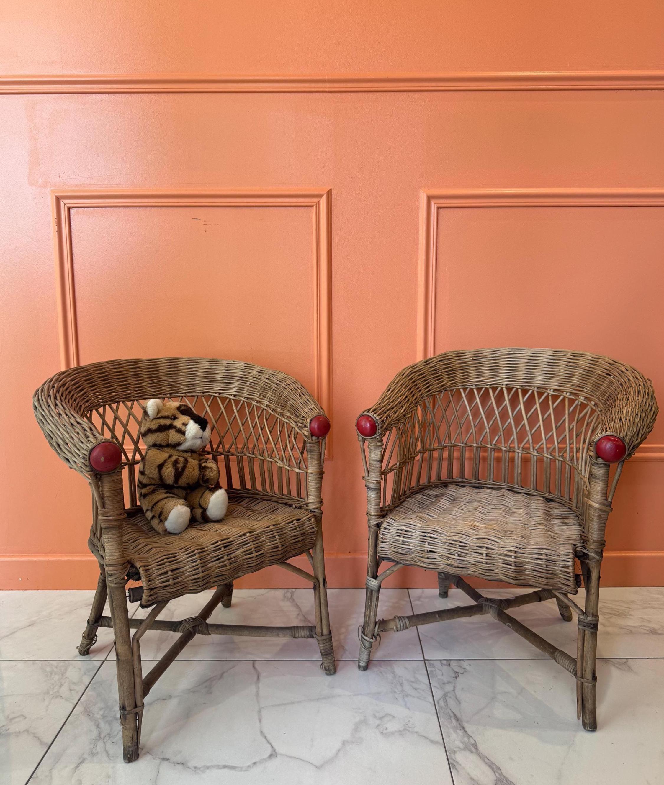 Pair of Children Wooden Chairs - Etsy