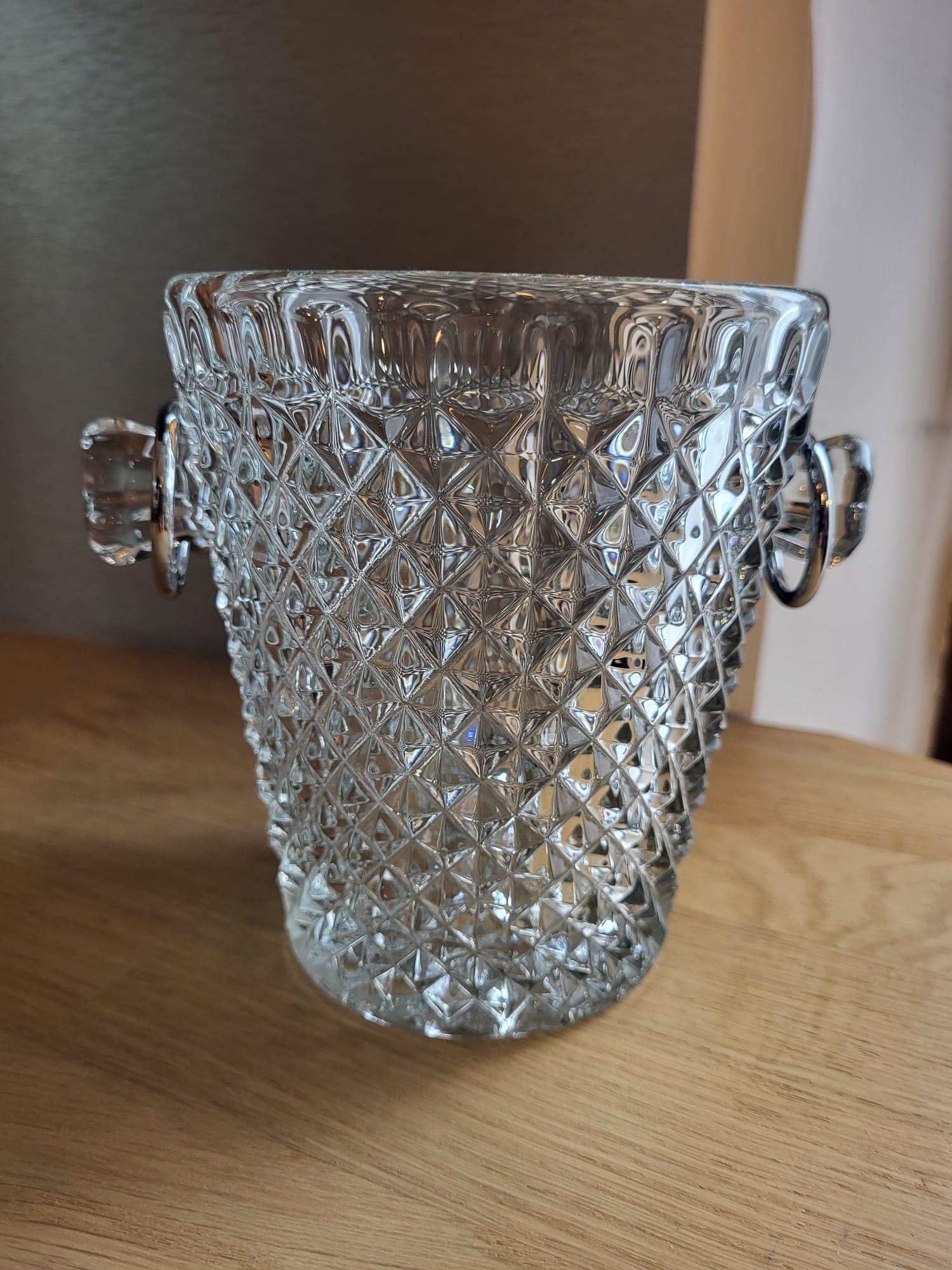 Seau à Glaçons En Verre Vintage 1980 – Marques De Whisky – Reproduction Sous Licence