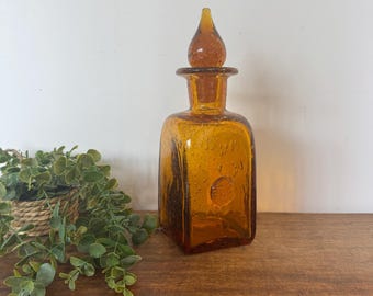 Garrafa de vidro bolha âmbar