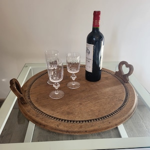 Plateau rond en bois