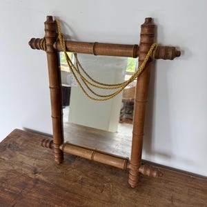 Antique wooden bamboo mirror