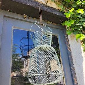 Ancienne Nasse à Poissons En Métal Maille - Panier Pêche Eau Douce - Made In France