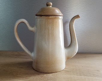Vintage French Stoneware Coffee Pot