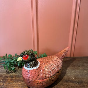 Vintage pheasant ceramic terrine