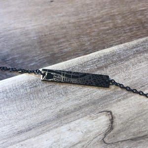 Bracelet à maillons élégant en acier inoxydable noir – intemporel, moderne et gravable individuellement – « Sera »