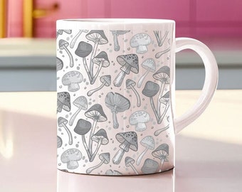 Mushroom Mug, Spores, Cottagecore, Goblincore, Print On Demand Mug, Magic Mushroom, Morel Mushrooms, Gift Idea