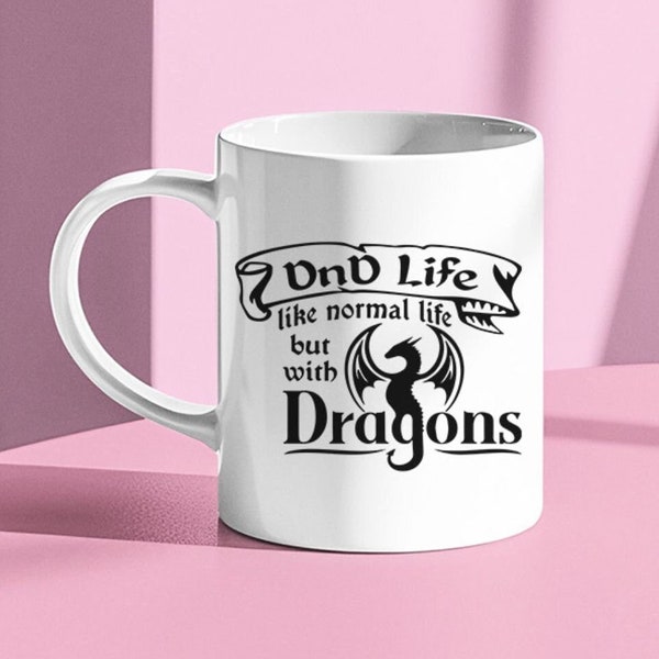 DnD Mug, Dice Mug, Dungeon Master Gift, Critical Role, Dimension 20, Dragon Mug, Dnd Accesories, DnD Gift, Dungon Master Mug
