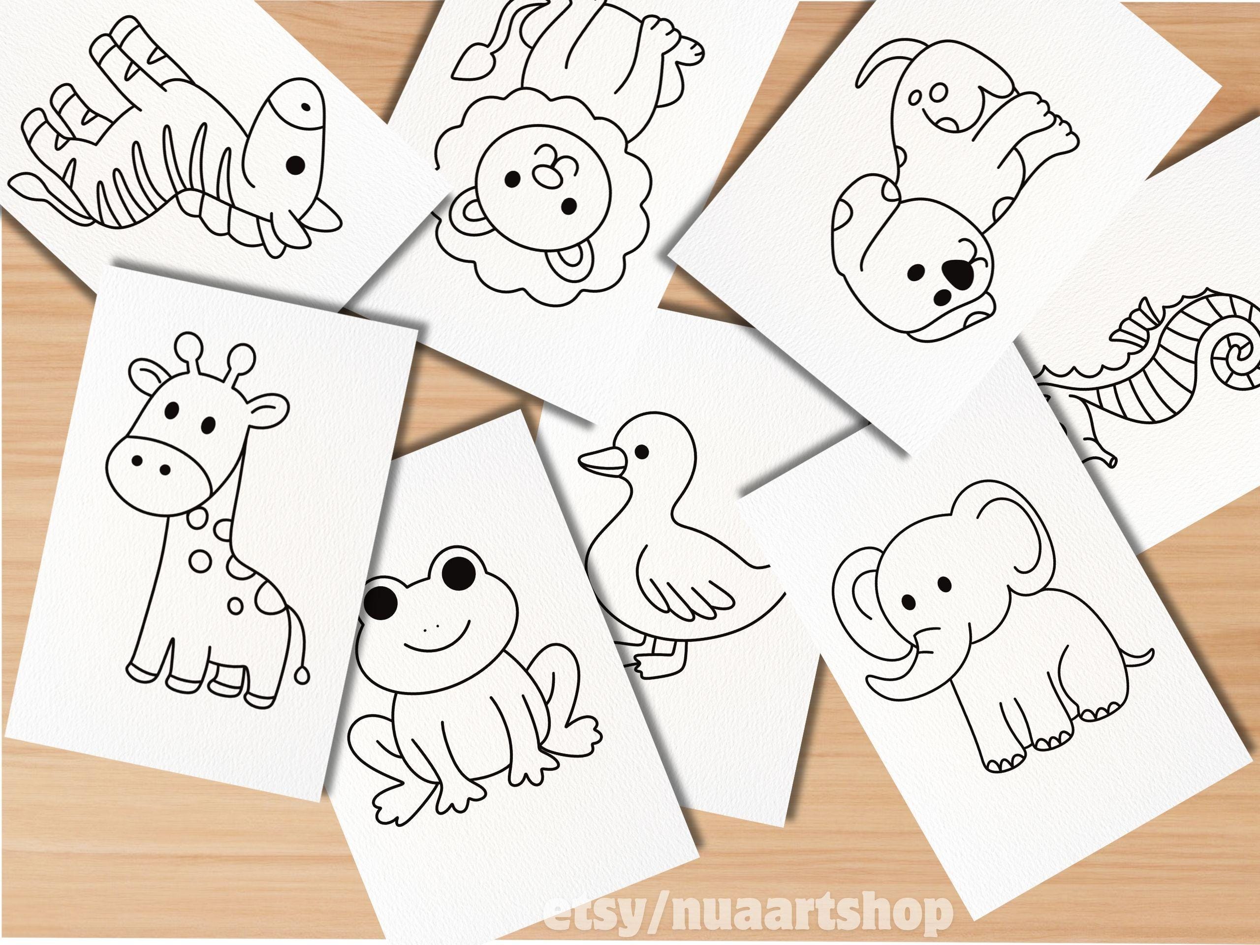 Animal Coloring Pages for Kids, Printable Activity Book (PDF) - Etsy