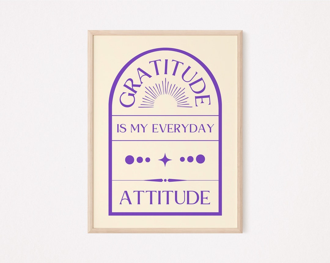 Gratitude Wall Art Affirmations Poster Inspirational Home Etsy