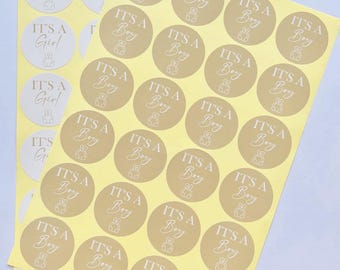 Neutral Baby Shower Stickers | Baby Boy | Baby Girl | Gender reveal