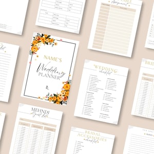 South Asian Wedding Planner Digital and Printable | Indian Wedding Planner Template | Islamic, Hindu, Sikh Wedding Organiser Editable| Canva