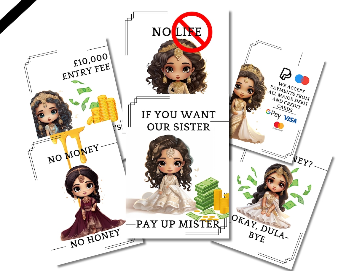 Bridal Party Gate Signage Wedding Gate Signs Desi Bridesmaids Signs ...