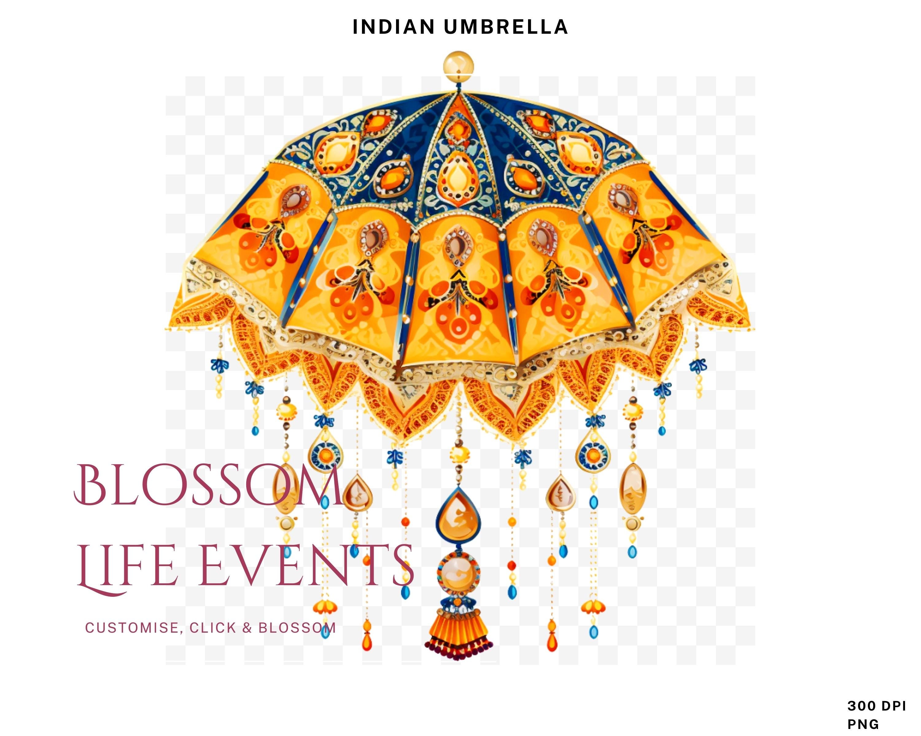 Indian Umbrella PNG | Desi Clipart | Mehndi Printable | Traditional ...